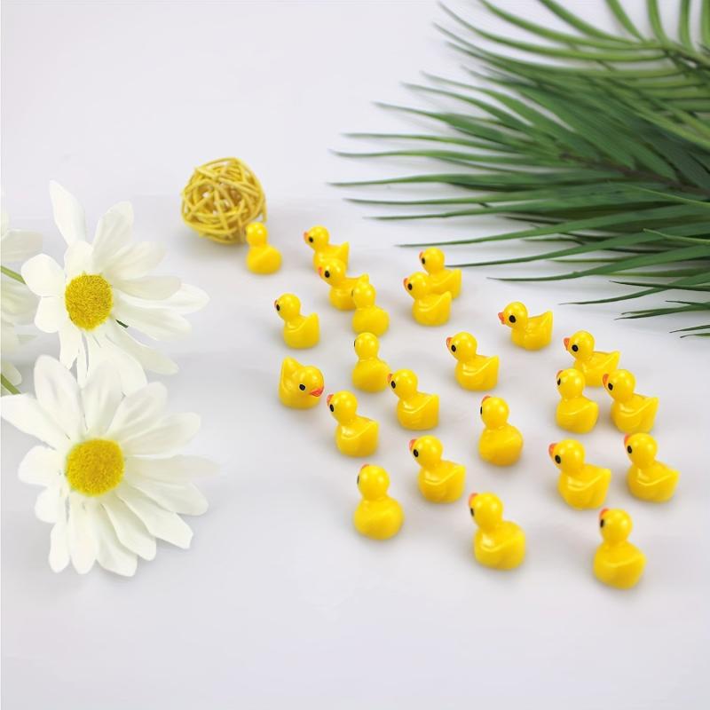 50pcs Resin Little Yellow Duck Miniatures for Crafts and Decor