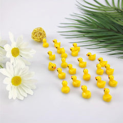 50pcs Resin Little Yellow Duck Miniatures for Crafts and Decor
