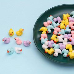 50pcs Resin Little Yellow Duck Miniatures for Crafts and Decor