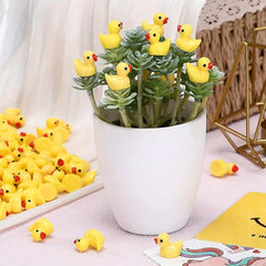 50pcs Resin Little Yellow Duck Miniatures for Crafts and Decor