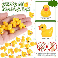 50pcs Resin Little Yellow Duck Miniatures for Crafts and Decor