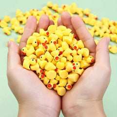 50pcs Resin Little Yellow Duck Miniatures for Crafts and Decor