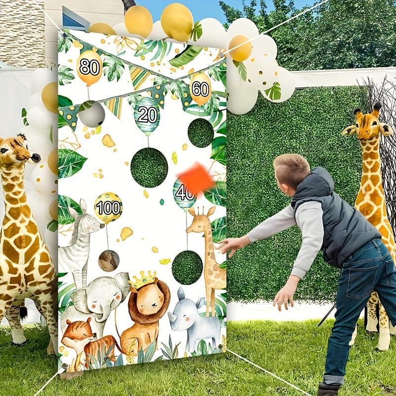 Jungle Animals Sandbag Toss Game