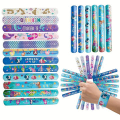 12Pcs Mermaid Ring Wristband Toy Set Clapping Party Favor Gift PVC