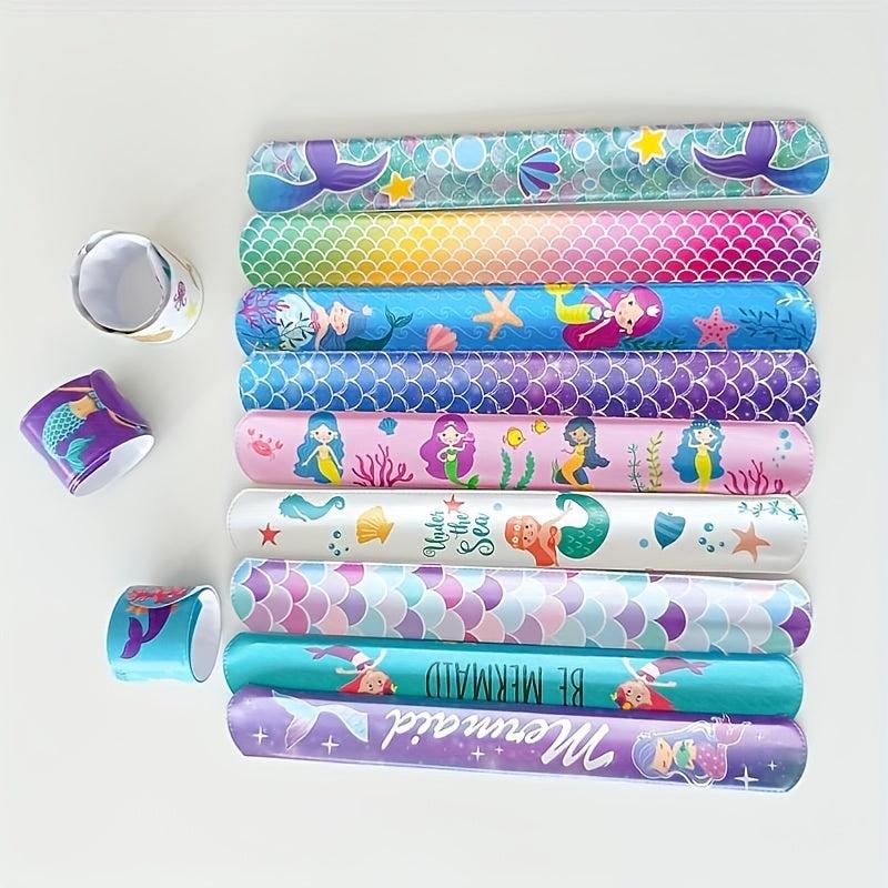 12Pcs Mermaid Ring Wristband Toy Set Clapping Party Favor Gift PVC