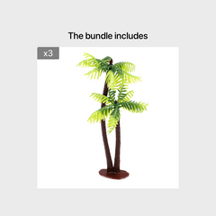 Aquarium Mini Coconut Tree Plastic Green Water Plants