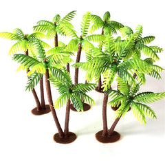 Aquarium Mini Coconut Tree Plastic Green Water Plants