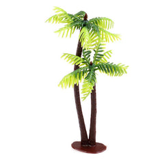 Aquarium Mini Coconut Tree Plastic Green Water Plants