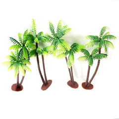Aquarium Mini Coconut Tree Plastic Green Water Plants