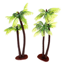 Aquarium Mini Coconut Tree Plastic Green Water Plants