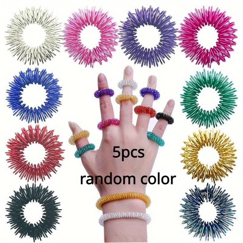 5Pcs Spiky Anxiety Rings Finger Massage Hand Toy