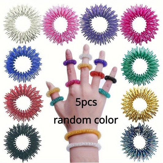 5Pcs Spiky Anxiety Rings Finger Massage Hand Toy