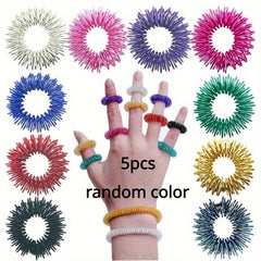 5Pcs Spiky Anxiety Rings Finger Massage Hand Toy