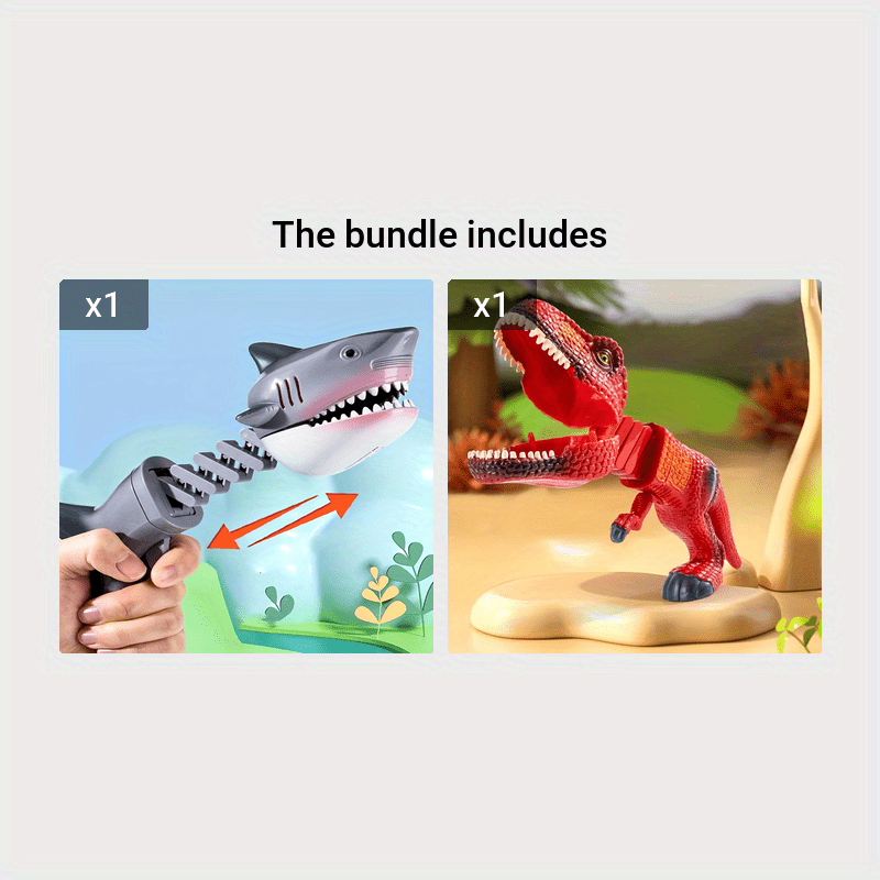 Finger Biting Dinosaur Telescopic Gun Toy