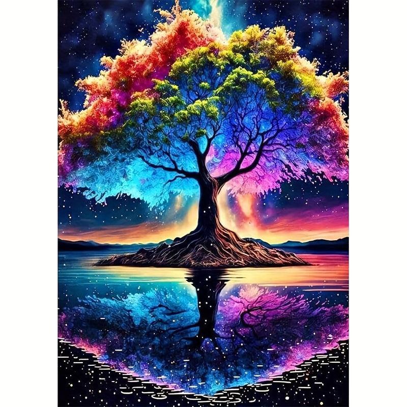 Colorful Life Reflection Tree 5D Diamond Painting Art Kit