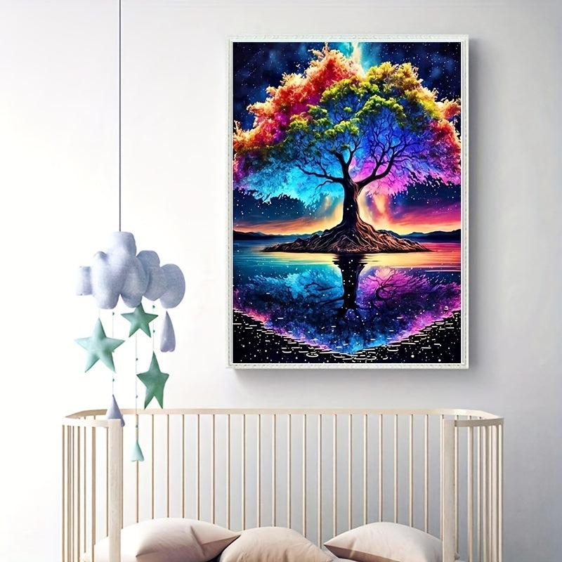 Colorful Life Reflection Tree 5D Diamond Painting Art Kit