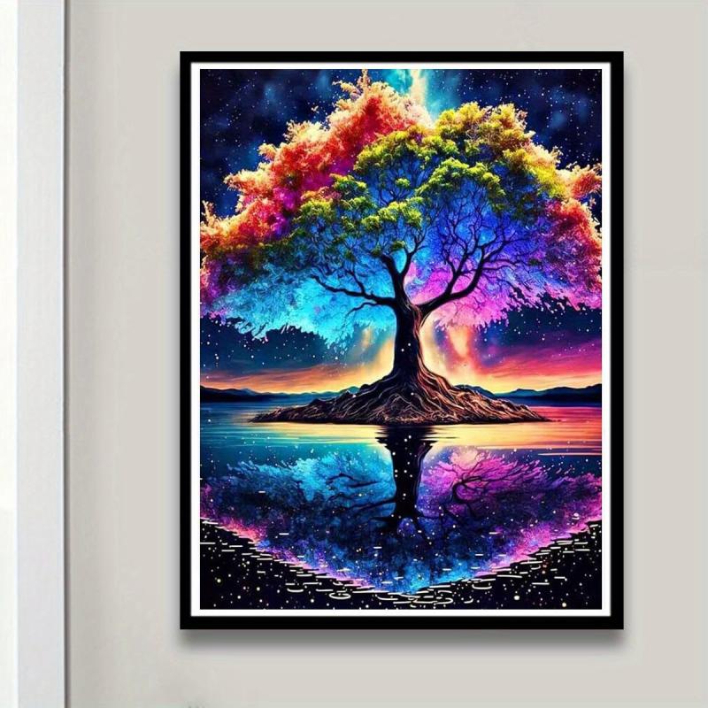 Colorful Life Reflection Tree 5D Diamond Painting Art Kit