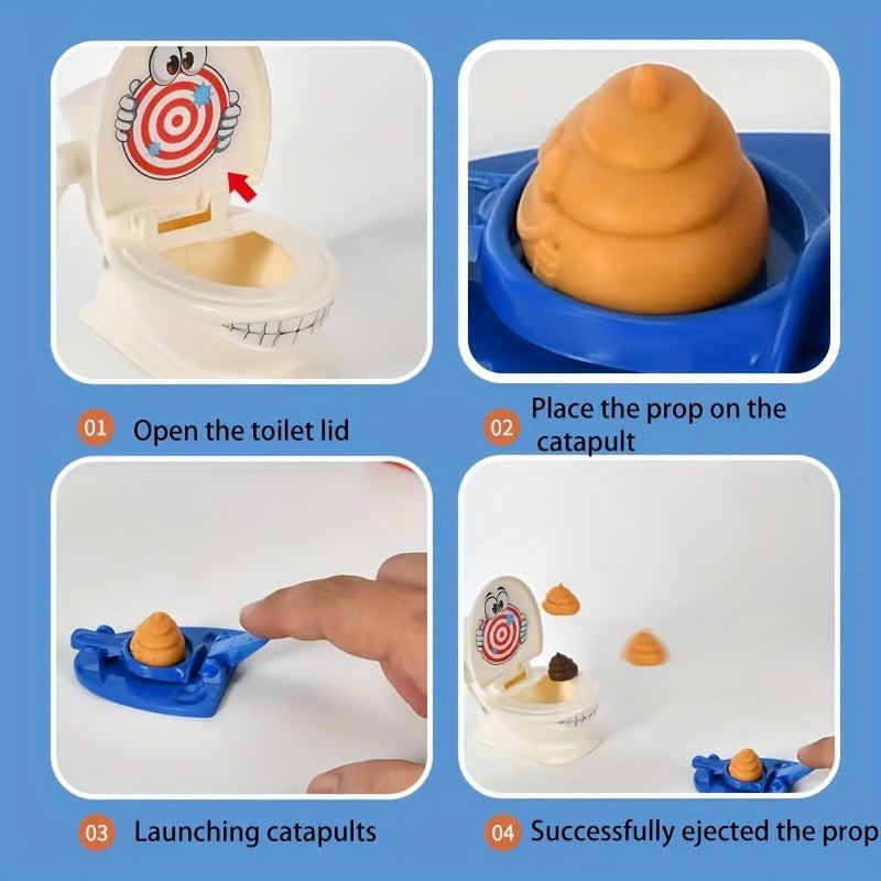 11pcs Simulated Toilet Catapult Parent-child Game Between Friends