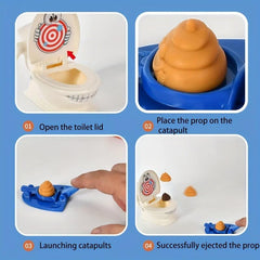 11pcs Simulated Toilet Catapult Parent-child Game Between Friends