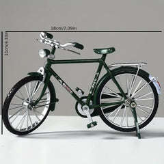 Retro Bicycle Model Ornament Green Metal Crafts Home Decor