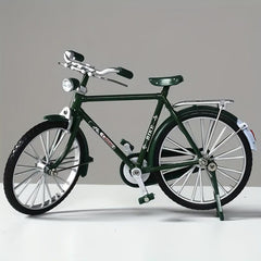 Retro Bicycle Model Ornament Green Metal Crafts Home Decor