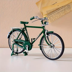 Retro Bicycle Model Ornament Green Metal Crafts Home Decor