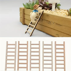 12pcs Mini Wooden Ladder Landscape Decoration DIY Fairy Tale Decorative Supplies