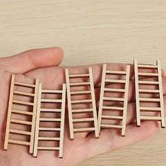 12pcs Mini Wooden Ladder Landscape Decoration DIY Fairy Tale Decorative Supplies