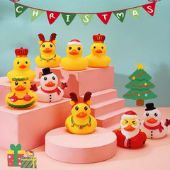 6pcs Enamel Christmas Antlers Little Yellow Duck Toy
