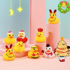 6pcs Enamel Christmas Antlers Little Yellow Duck Toy
