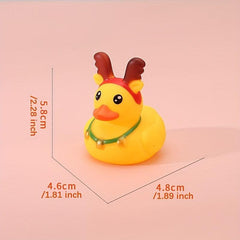 6pcs Enamel Christmas Antlers Little Yellow Duck Toy