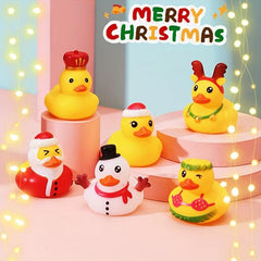 6pcs Enamel Christmas Antlers Little Yellow Duck Toy