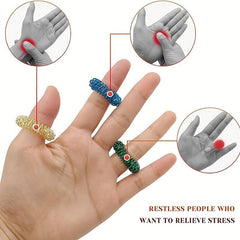 12Pcs Fidget Rings Sensory Rings Stress Relief Toys Set Adults Red Orange