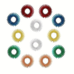 12Pcs Fidget Rings Sensory Rings Stress Relief Toys Set Adults Red Orange