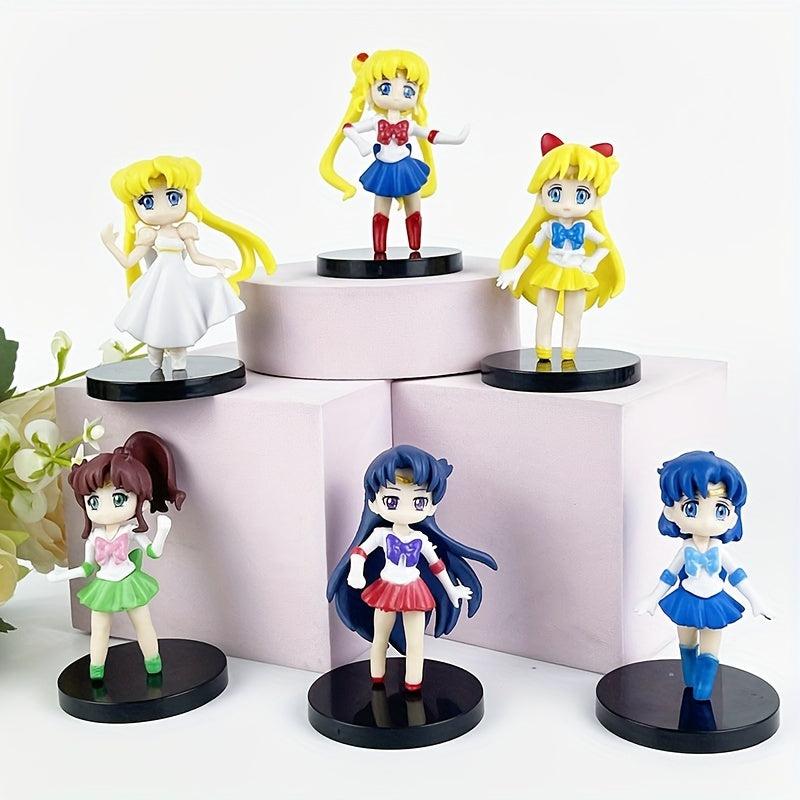 6 Pcs Anime Cartoon Character Figure Set Decoration