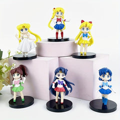 6 Pcs Anime Cartoon Character Figure Set Decoration