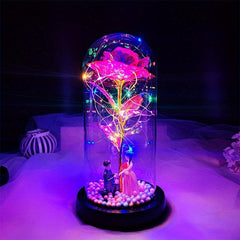 Colorful Rose Glass Shade Glowing Decoration Proposal Prop