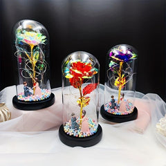 Colorful Rose Glass Shade Glowing Decoration Proposal Prop