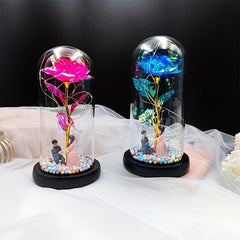 Colorful Rose Glass Shade Glowing Decoration Proposal Prop