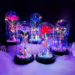 Colorful Rose Glass Shade Glowing Decoration Proposal Prop