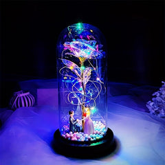 Colorful Rose Glass Shade Glowing Decoration Proposal Prop