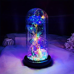 Colorful Rose Glass Shade Glowing Decoration Proposal Prop