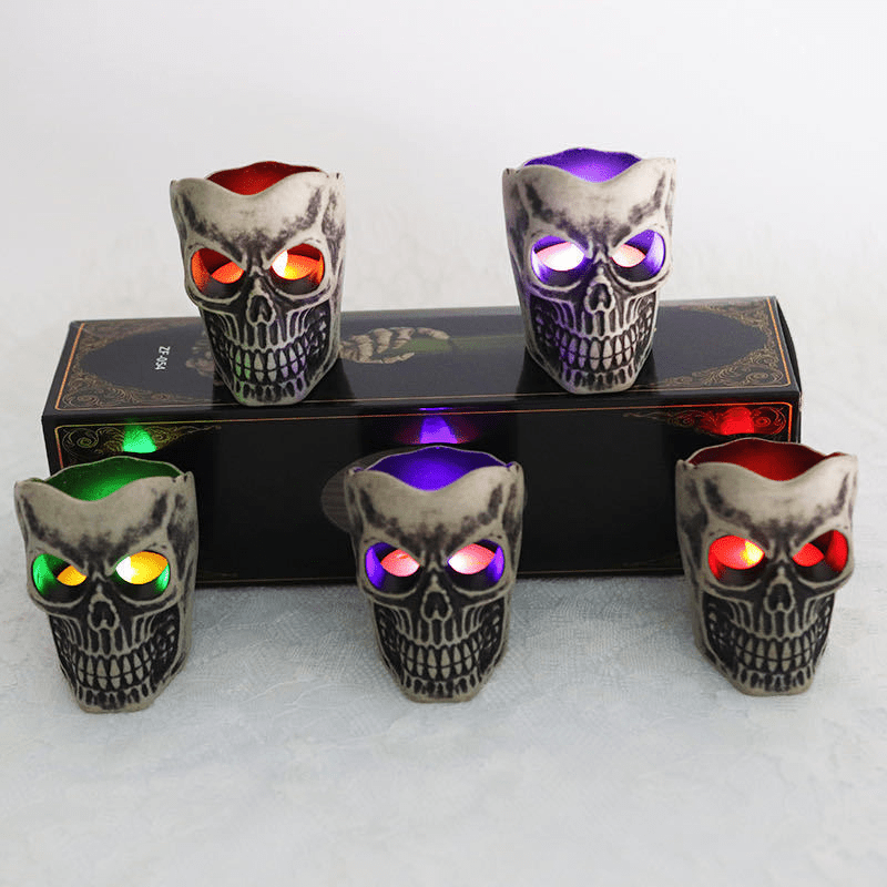 Retro Skull Head Light Halloween Decoration Props