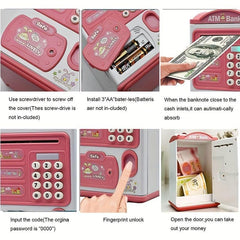 Kids Mini ATM Savings Machine with Personal Password & Fingerprint Unlocking