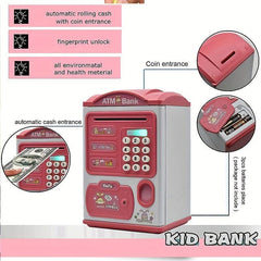 Kids Mini ATM Savings Machine with Personal Password & Fingerprint Unlocking