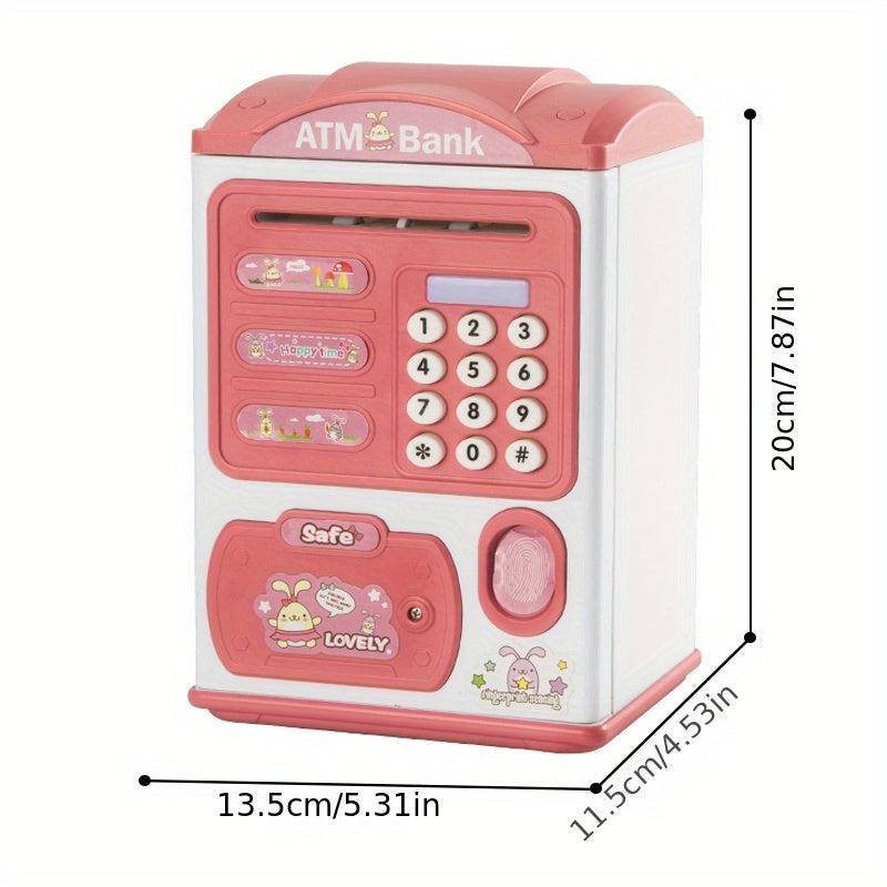Kids Mini ATM Savings Machine with Personal Password & Fingerprint Unlocking