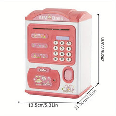 Kids Mini ATM Savings Machine with Personal Password & Fingerprint Unlocking