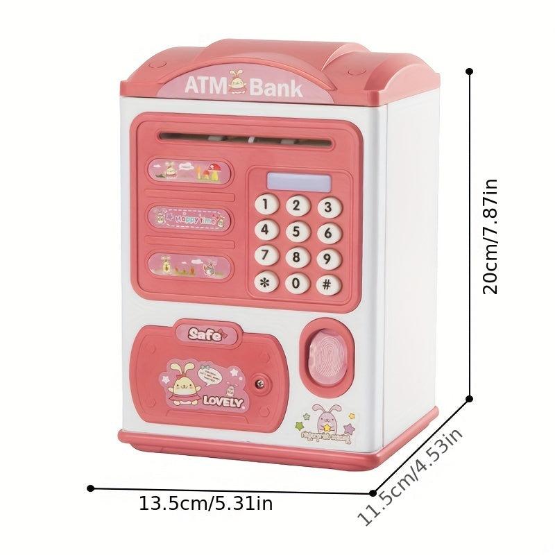 Kids Mini ATM Savings Machine with Personal Password & Fingerprint Unlocking