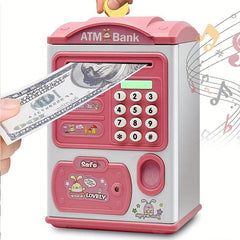 Kids Mini ATM Savings Machine with Personal Password & Fingerprint Unlocking