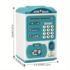 Kids Mini ATM Savings Machine with Personal Password & Fingerprint Unlocking